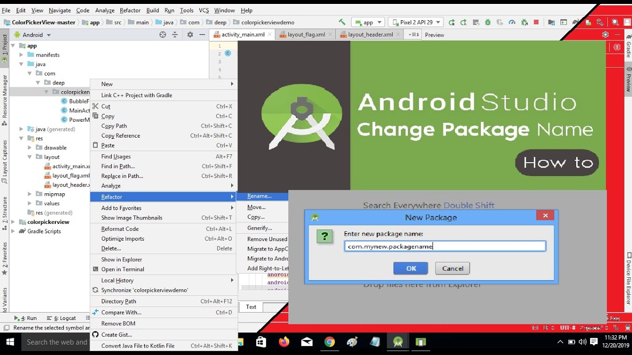 Android Studio Change Package Name Of Project